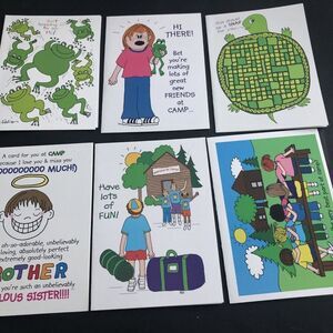 Patsy Card Shop Kamp Kids Sending Love 6 Cards + Envelopes With Envelopes New